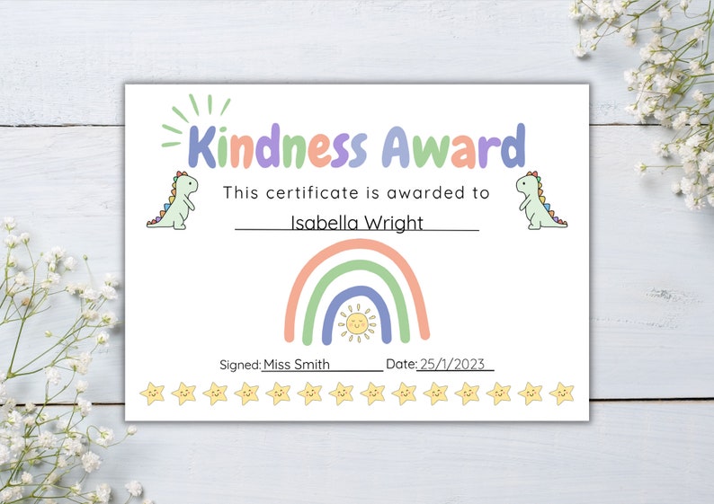 Kindness Award Certificate Printable Certificate Template Well Done ...