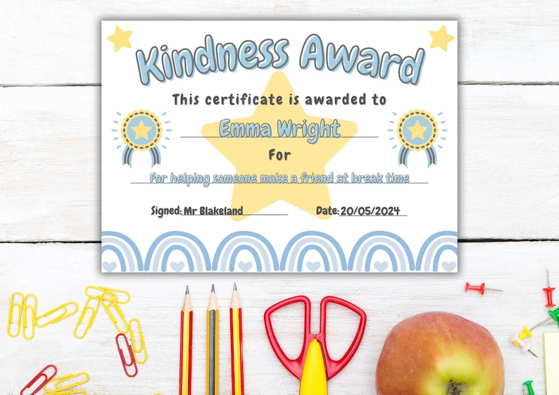 Kindness Award Certificate Printable Certificate Template Well Done ...