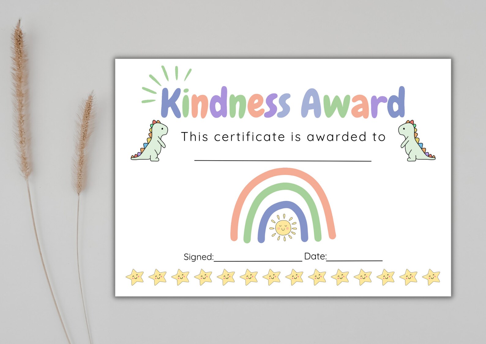 Kindness Award Certificate Printable Certificate Template Well Done ...