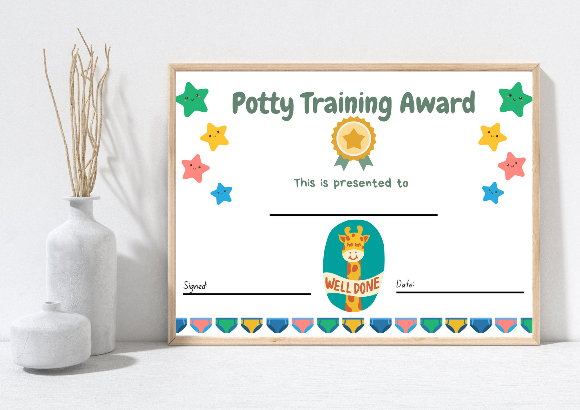 Certificate Template Potty Training Certificate Potty - Etsy