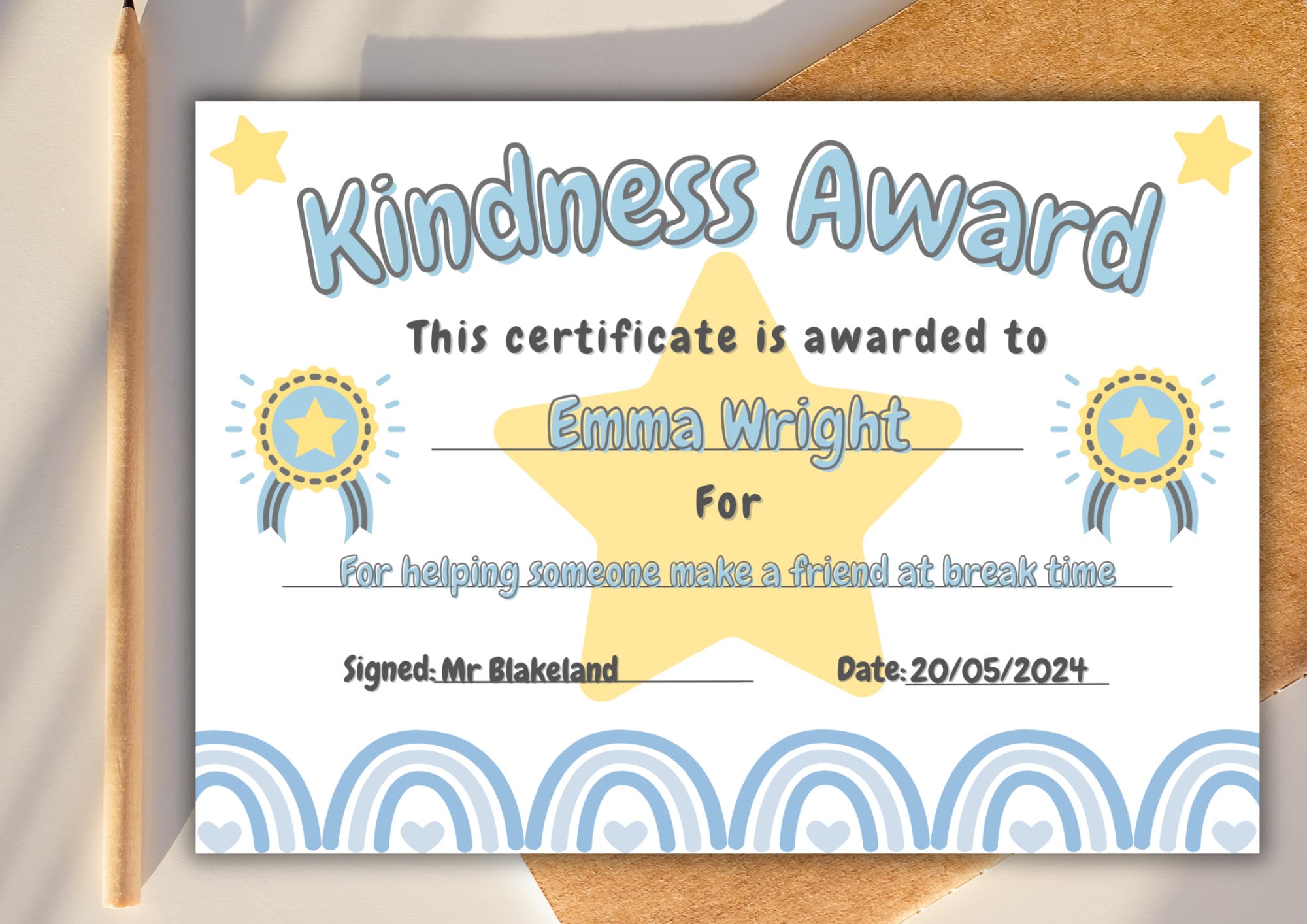 Kindness Award Certificate Printable Certificate Template Well Done ...