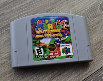 Mario 64 Splitscreen Multiplayer N64 super bros cartridge