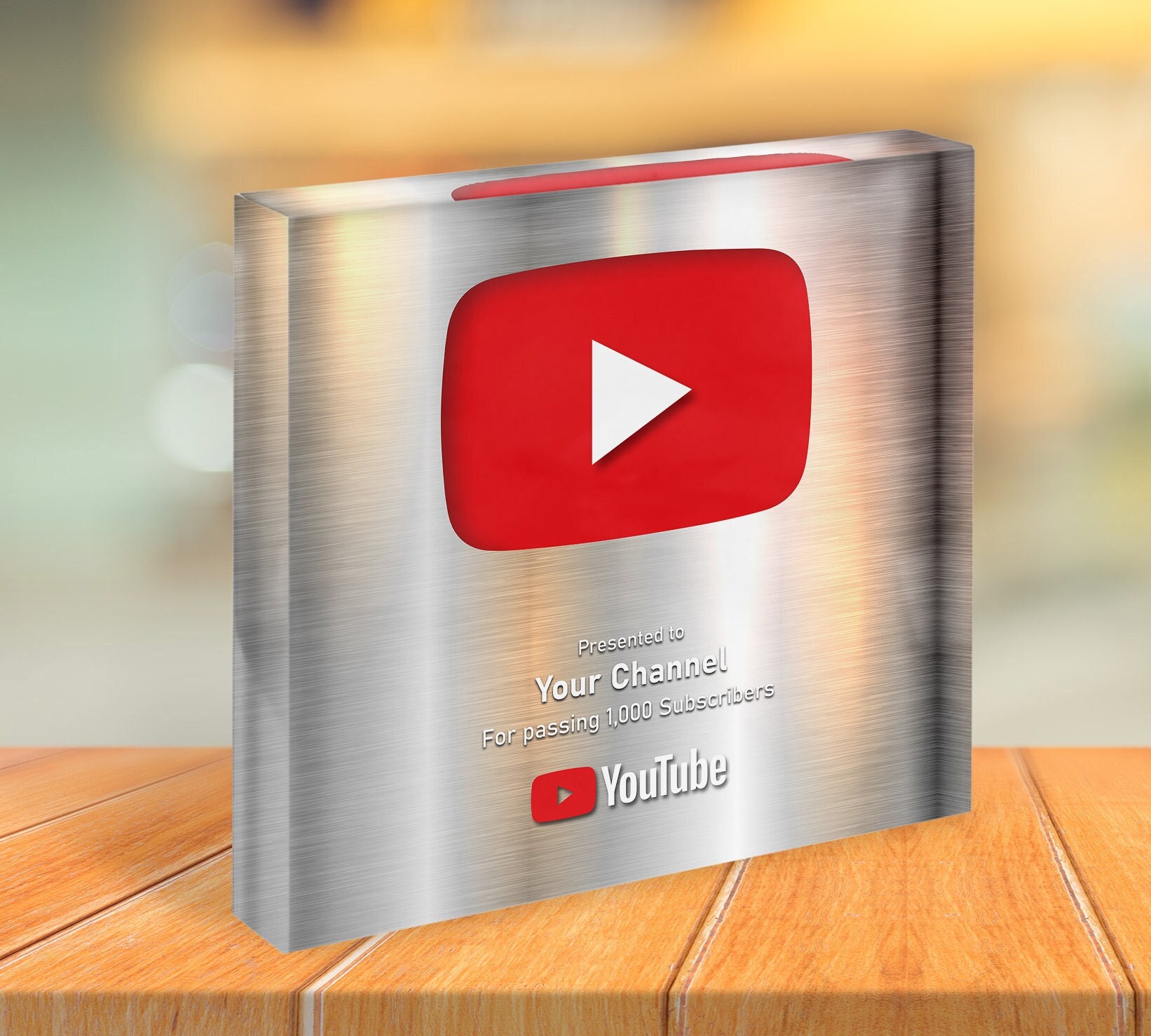 RGB  Play Button Award With Live Sub/View Count by Embrace