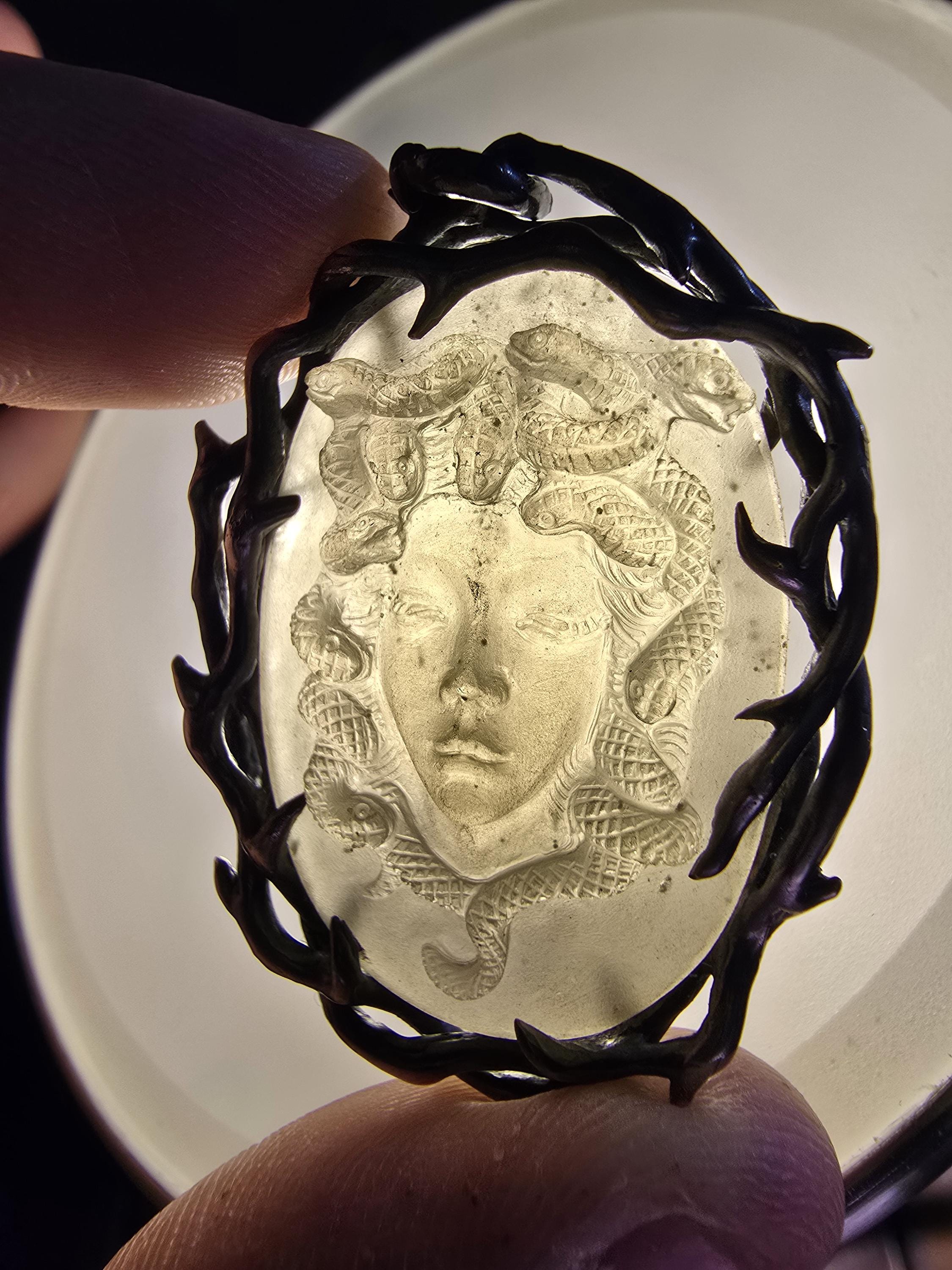 Buy Libyan Desert Glass Medusa Pendant – 17g Solid Silver · Hand