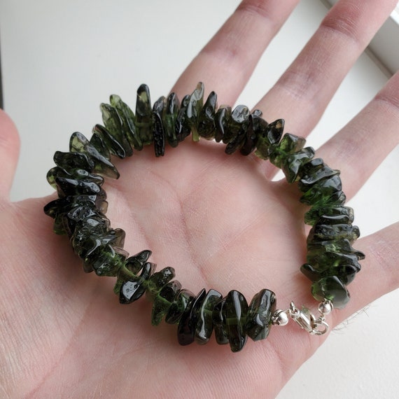 MOLDAVITE Bracelet 38g 190ct Natural Tumbled 225mm 8.85inch