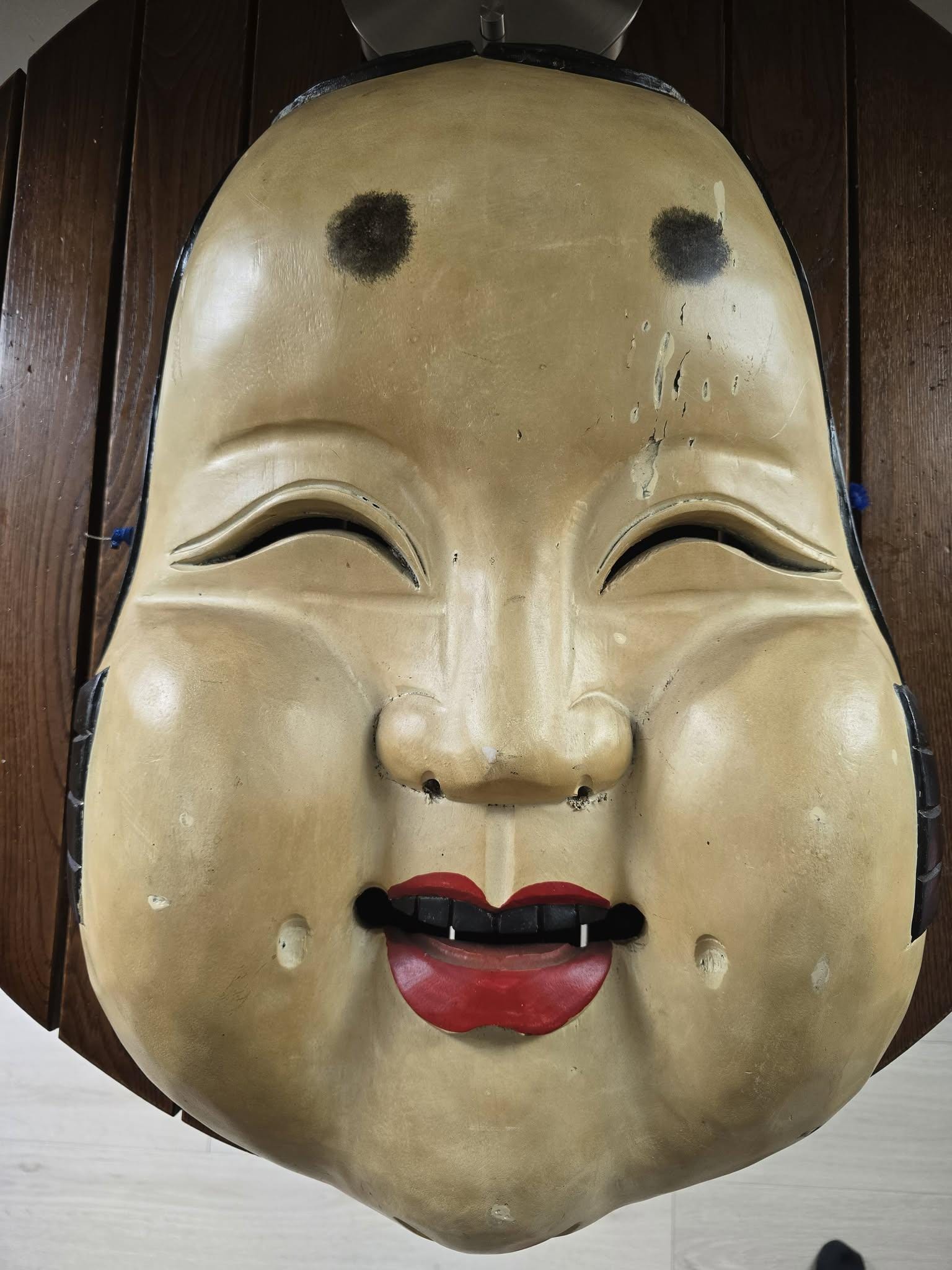 Obake Mask Monumental Hand-carved Okame Mask – 24x18x6in Solid Wood – 14 Lbs / 6. ...