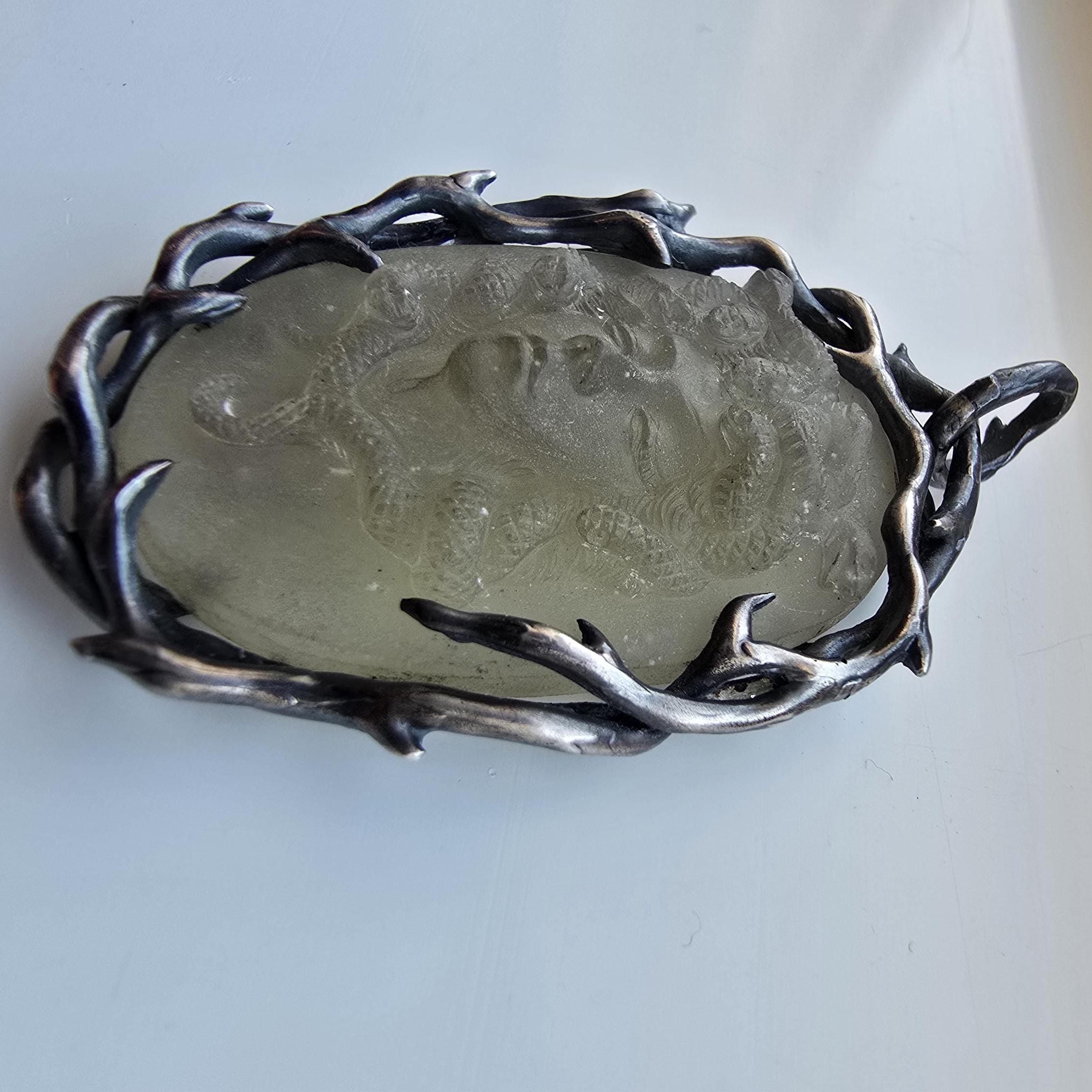 Buy Libyan Desert Glass Medusa Pendant – 17g Solid Silver · Hand