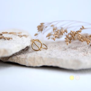 Bagues Luce/Ester - Ajustable en acier inoxydable doré barre T
