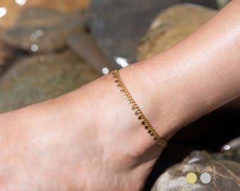 Océane/Aurélie anklets - Adjustable silver stainless steel chain