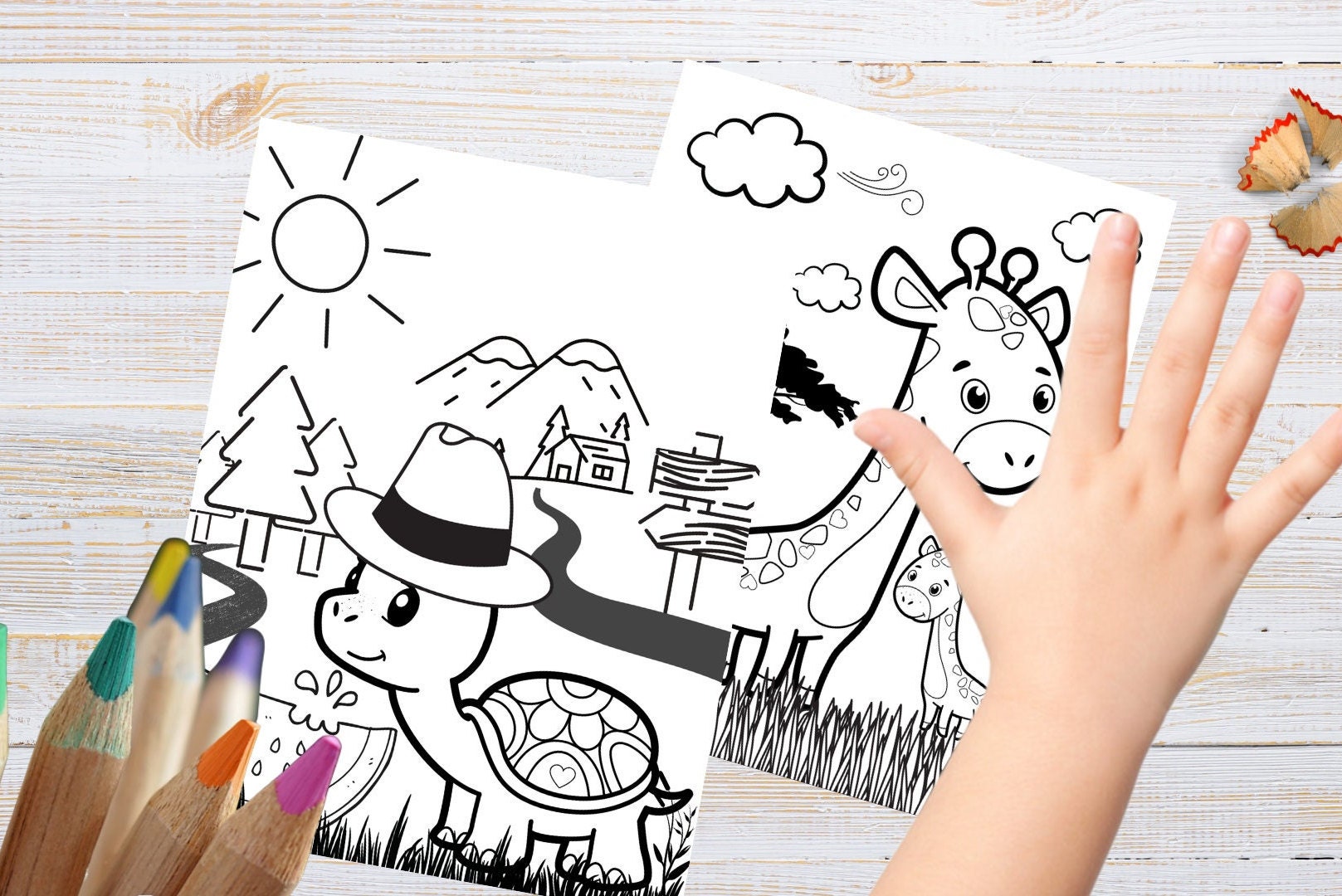 25 Kids Cute Animal Coloring Pages| PDF Printable| Instant Download - Etsy