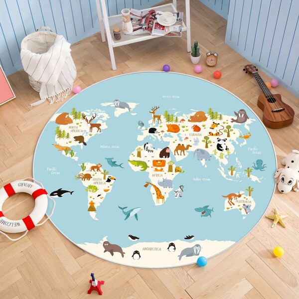 Shop World Map Rug Etsy