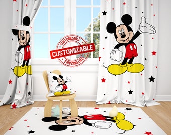 lichtgewicht vloeistof brand Mickey Mouse Nursery Curtain Boy's Room Curtains for - Etsy