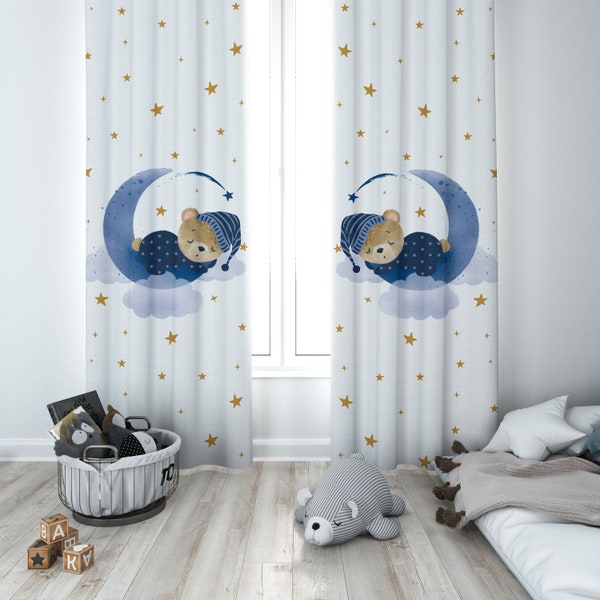 Boy Nursery Curtains Etsy
