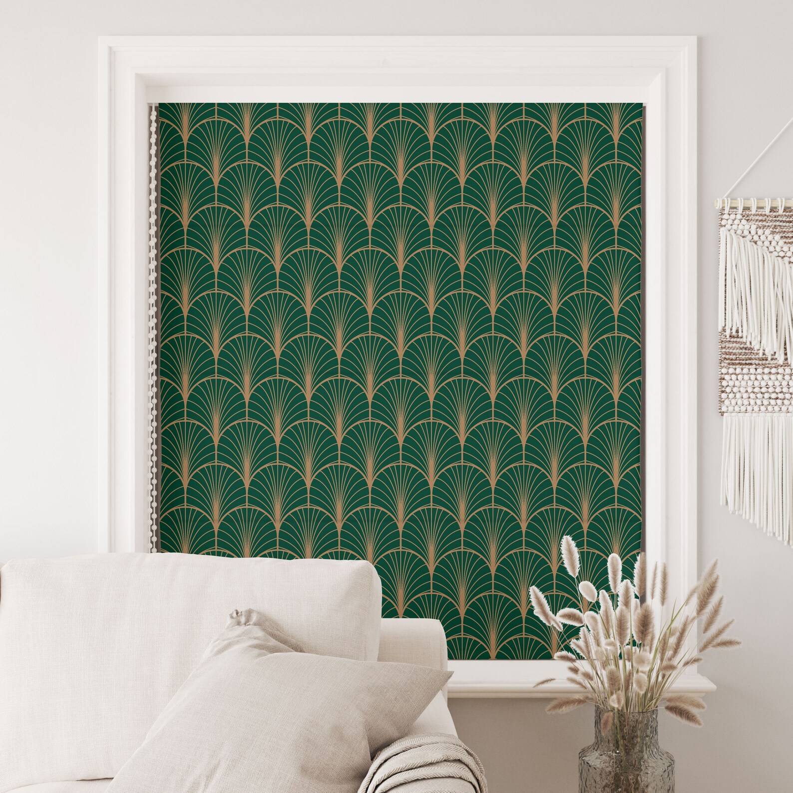 Green Roman Shades Luxury Pattern Kitchen Roller Blinds Etsy