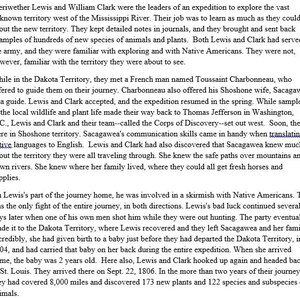 Lewis and Clark Reading Exercise