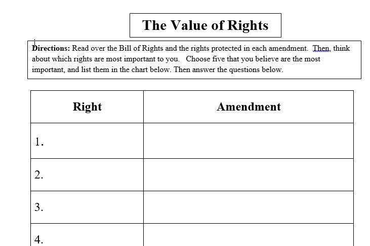 Bill of Rights Worksheet - Etsy bill-of-rights-worksheet-etsy