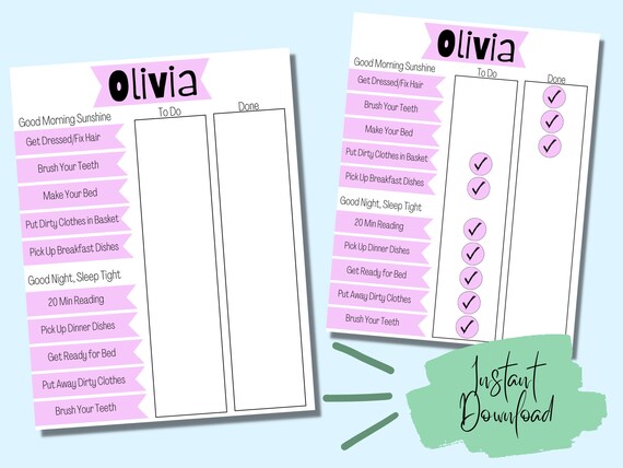 Kids to Do Chart Editable to Do Chart for Kids Printable - Etsy Canada