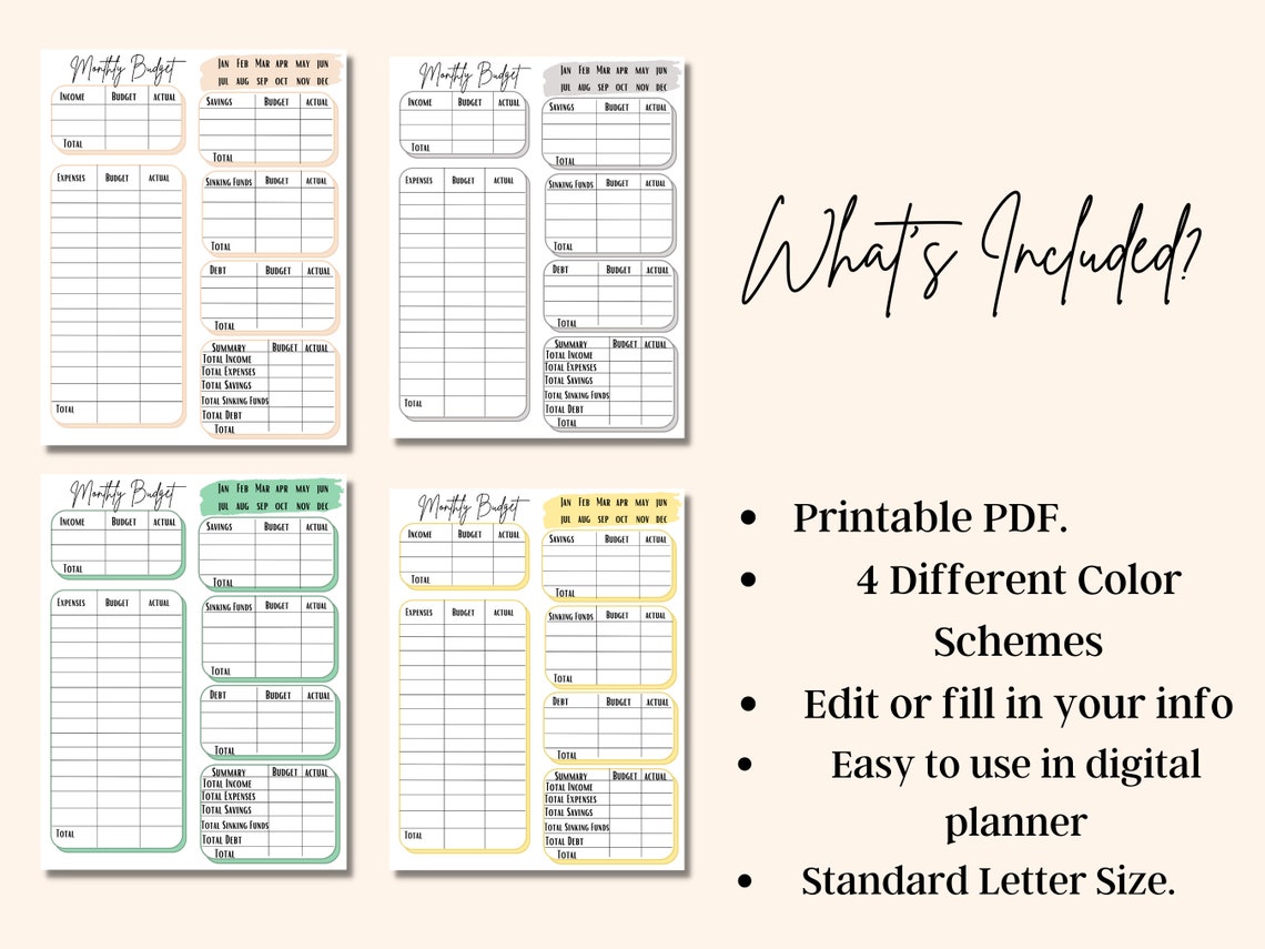 Monthly Budget Tracker Template