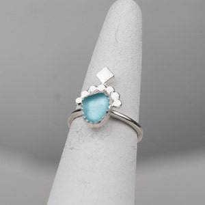 Aqua Sea Glass Ring