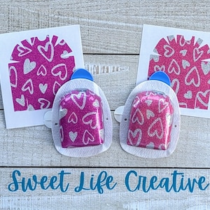 Glitter Hearts - Set of 2 - Omnipod Pod Sticker Decal