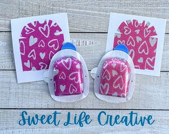 Glitter Hearts - Set of 2 - Omnipod Pod Sticker Decal