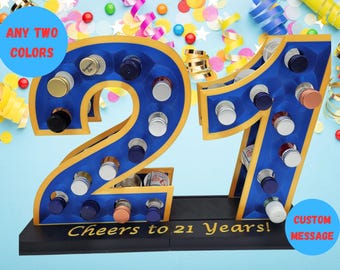 21st Birthday Liquor Bottle Party Centerpiece