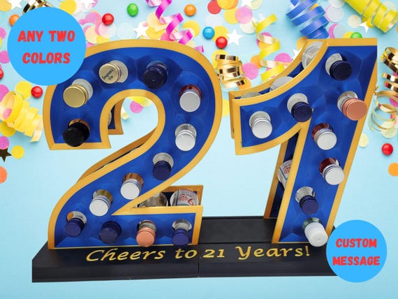 21st Birthday Liquor Bottle Party Centerpiece