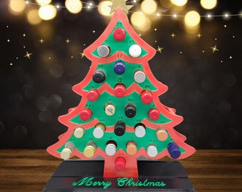 3D Printed Christmas Tree Advent Calendar for Nips, Customizable