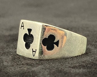 Dice Silver Ring Lucky Ring by Turkish Handmade Ring, Silver Ring,Ace Ring, Gift for Him,925k Jewelry Sterling Silver,Without Stone Ring