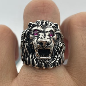 Sterling Silver Lion Head Ring For Men - 'The King' Engraved Band, Animal Kingdom Jewelry Gift For Father, Son, Friend (Size 10.5) - View #5