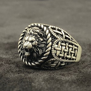 Lion Head Silver Ring Stylish Animal Wrap Ring, Handmade Silver Ring ...