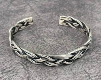 Herren 925k Sterling Silber Armband, handgemachtes Armband, verstellbares Armband, Geschenk für Silberarmband, einzigartiges Armband, Geschenk für ihn