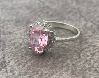 Women Pink Quartz Ring, Ladies Gift Ring, Pink Stone Women Ring, Women's Wedding Ring, 925 Sterling Silver, Handmade Jewelry, Gift for her