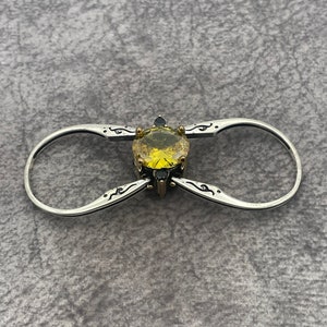 Reversible Multi Stone Citrine And Peridot Stone Ring, Extraordinary Ring, Two Stone Ring, Authentic Ladies Gift Ring, 925k Sterling Silver