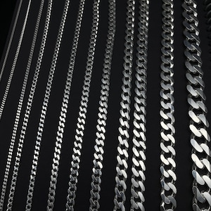925 Sterling Silver Curb Chain Necklace, Cuban Link Chain for Men, Women Silver Necklace Gift for Him Her Unisex Jewelry , Gift for Birthday
