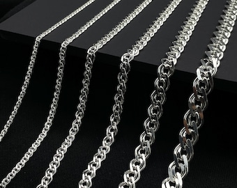 925 Sterling Silver Nonna Chain Necklace, Italian Style Unisex Silver Chain, Dainty Handmade Gift for Her or Him, Birthday Jewelry Necklaces