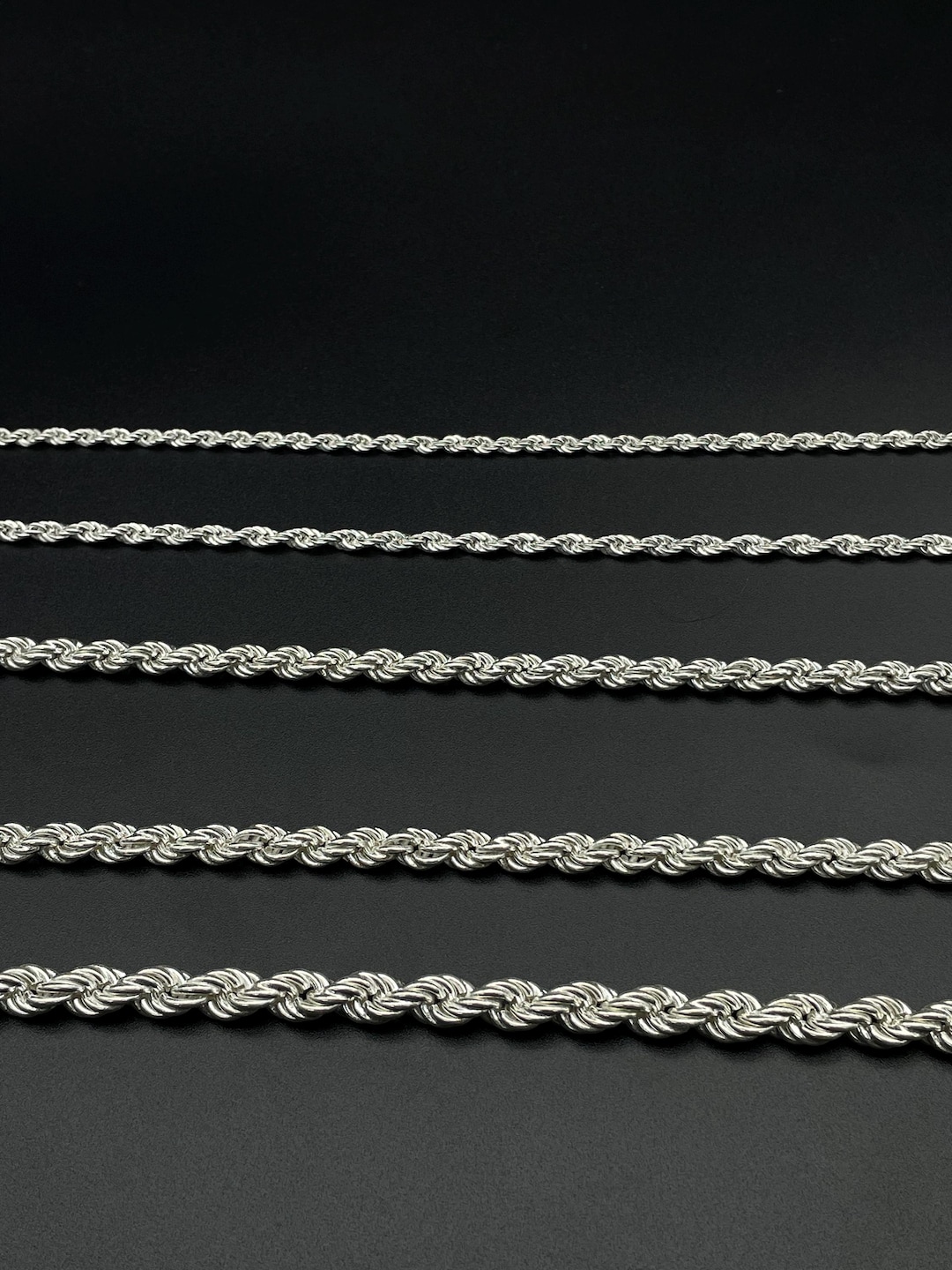 Sterling Silver Rope Chain Necklace: Unisex Italian Twisted Silver - Etsy