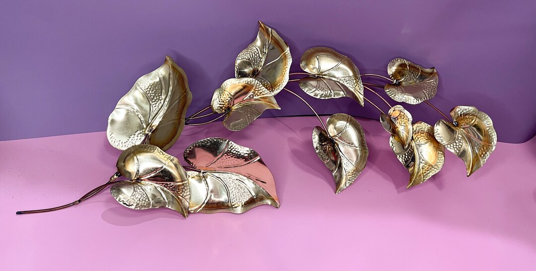 Copper / Bronze Metal Leaf Wall Hanging Art Vintage Metal Etsy