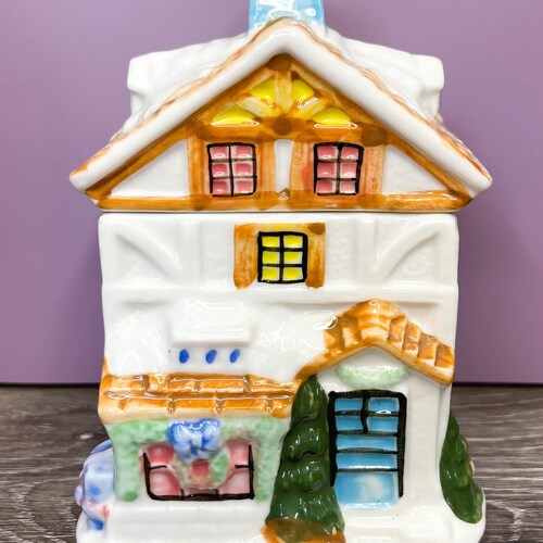 Vintage Ceramic House Jar Etsy