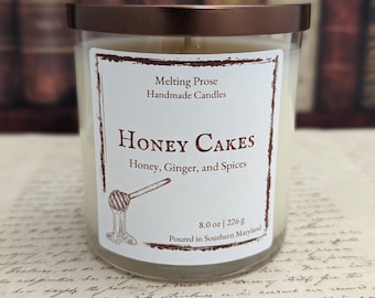 Honey Cakes | Candles for Readers, Writers, and the Generally Bookish | Unique Fragrances Inspired by Fantasy Fiction and Literary Tropes