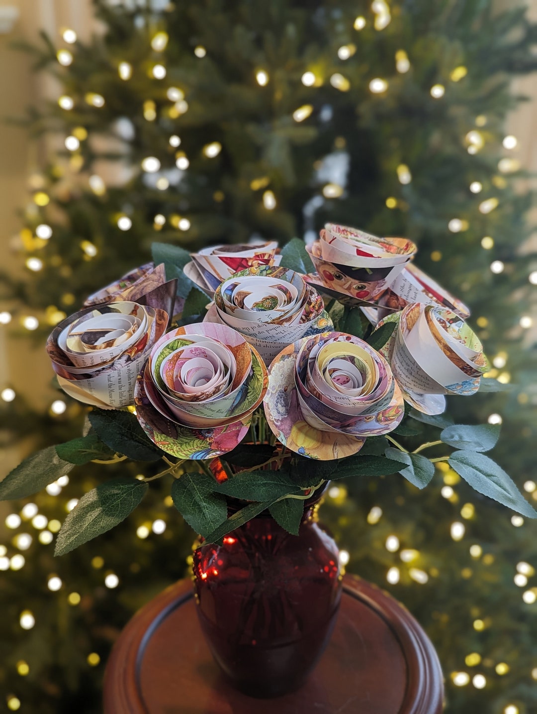 Nutcracker Bouquet Longstemmed Book Page Flowers Made From Etsy