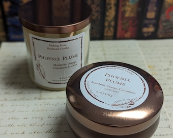 Phoenix Plume | Candles for Readers, Writers, and the Generally Bookish | Fragrances Inspired by Fantasy Fiction and Literary Tropes