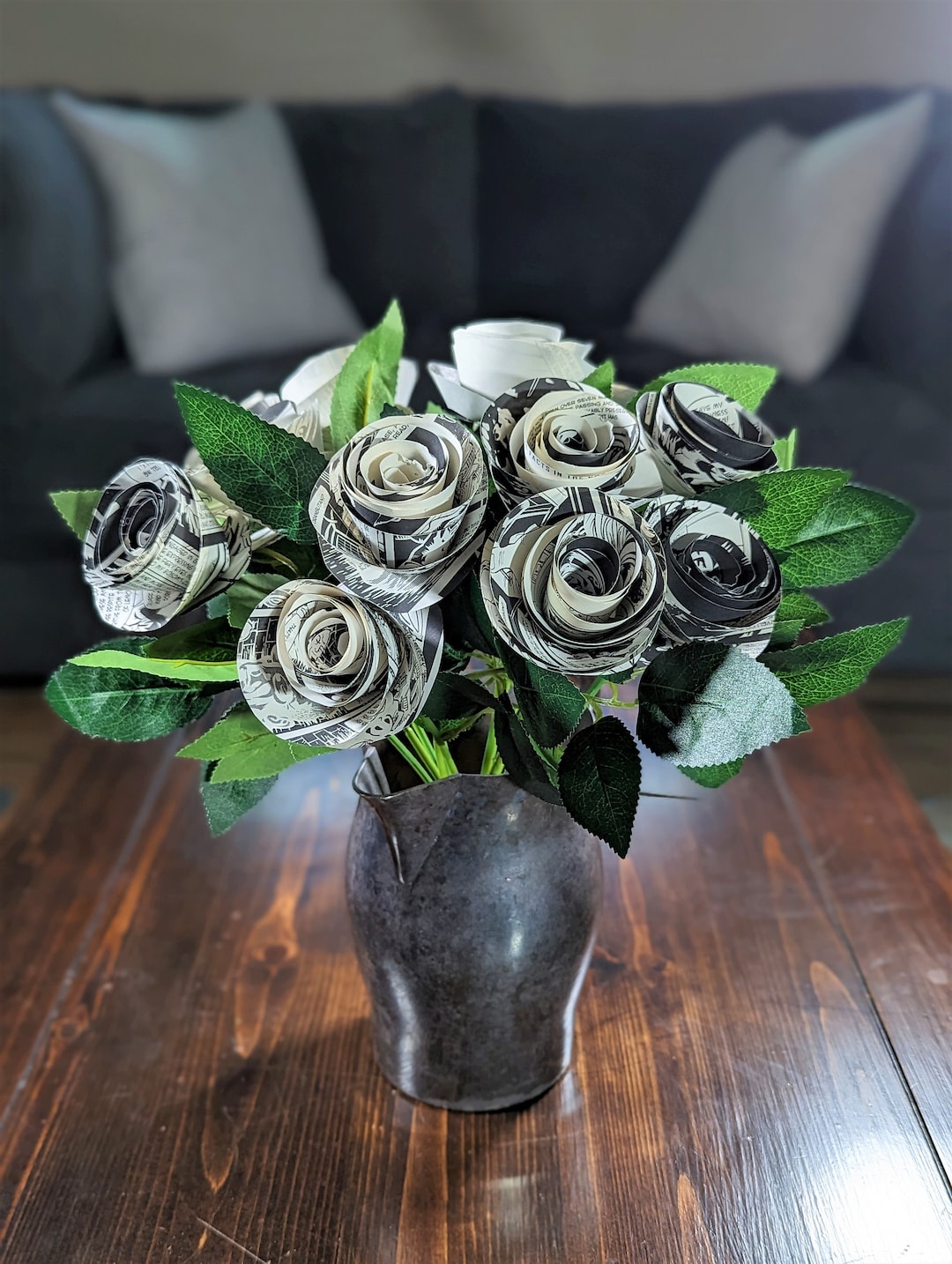 Edgar Allan Poe | Long-stemmed Book Page Flowers Made From Recycled ...