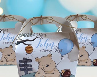 Personalisierte Winnie the Pooh Gable Box: Party Geschenk behandelt