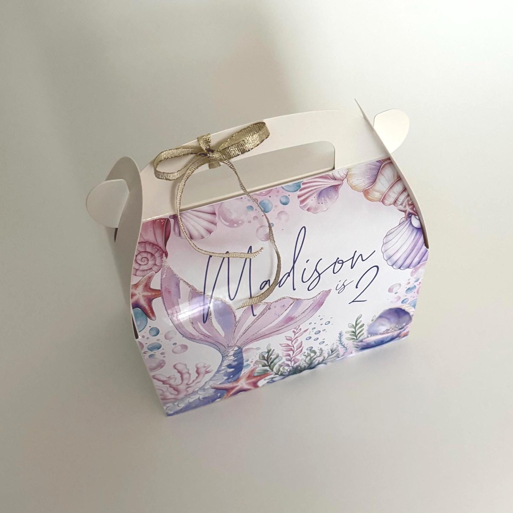 Mermaid Party Favor Box, Personalized Under the Sea Gable Box - Etsy