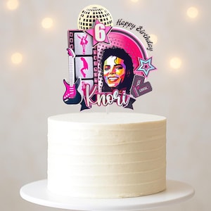 Retro Pop Star Cake Topper: 80s 90s Music Birthday Party Decor