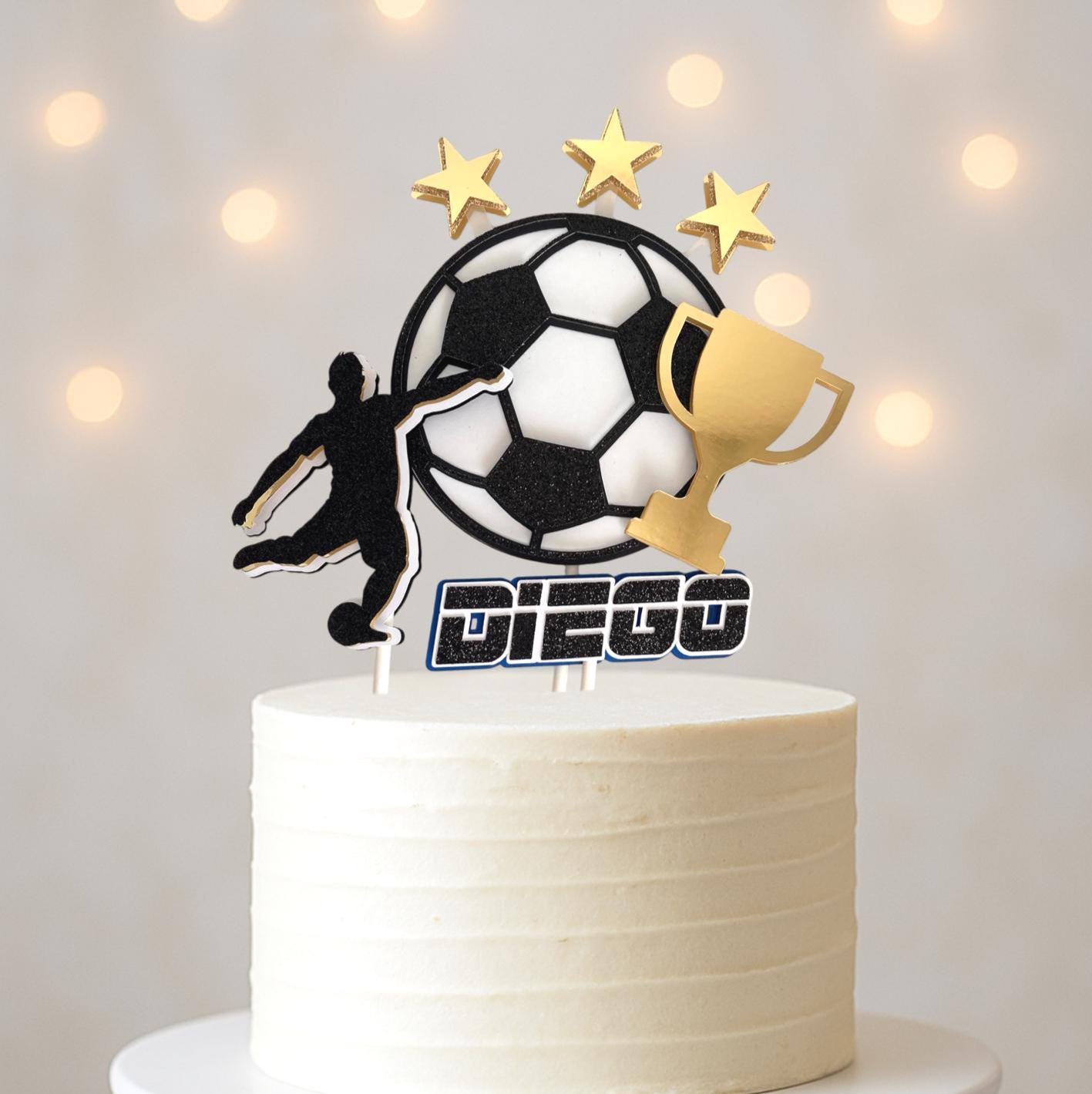Topper Per Torta Calcio Personalizzabile Commestibile - Decorazione Compleanno FunBakery - Foto 5