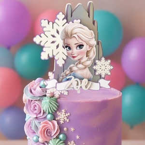 Elsa Cake Topper, Princess Elsa Birthday Cake Topper