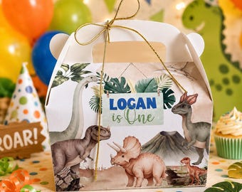 Personalisierte Dinosaurier Favor Box: Benutzerdefinierte Name Geburtstagsfeier Leckerli Box