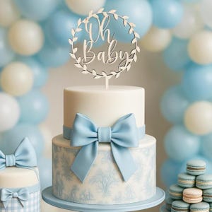 Oh Baby Cake Topper, Baby Shower Cake Topper, Baby Shower Decoration, Wood Cake Topper, Baby Announcement Cake Topper, Rustic Cake Topper